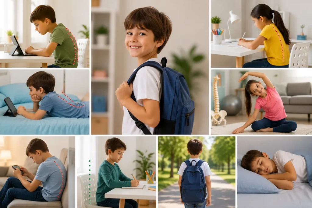 Cómo identificar hábitos diarios que provocan problemas en la columna de tu hijo