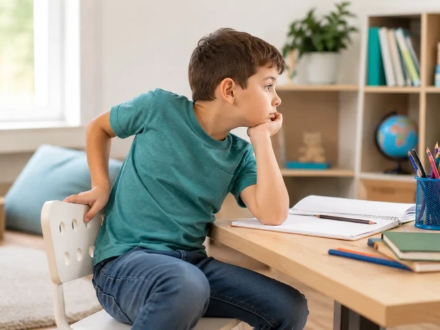 Problemas de postura infantil ¿Tu hijo cambia constantemente de posición al sentarse?